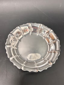 Round tray Scalloped Arts & Crafts Sterling
