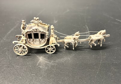 Articulated Sterling Horse and Carriage