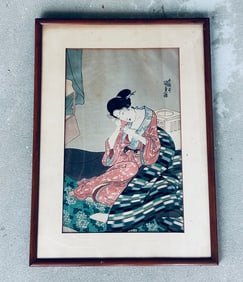 19th C Japanese Woodblock manner of Utagawa Kunisada "Beautiful Women of Edo"