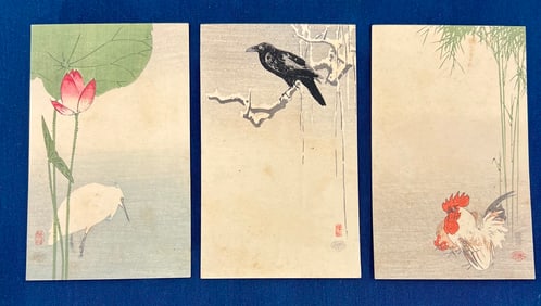3 OHARA KOSON JAPANESE WOODBLOCK PRINTS C. 1910