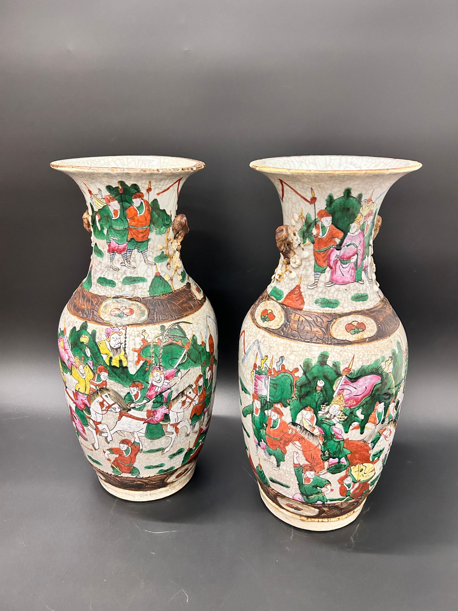 Modern Pair Chinese Crackle Vases (1 of 4)