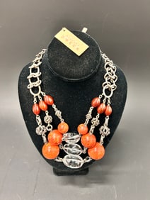 Stephen Dweck Rock Crystal, Agate, Natural Stone & Sterling Necklace