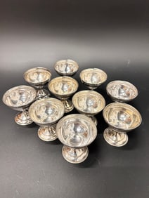 10 Footed Sterling Sherbert Cups