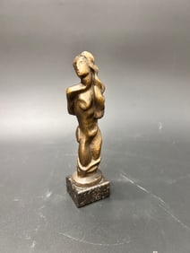 Small Bronze Cubist Female Nude Sculpture