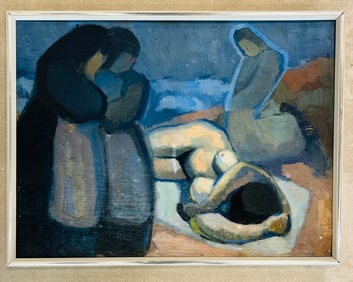 Original O/Wood MCM Study in Blue Nudes