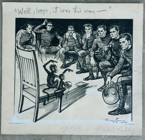 1959 Burris Jenkins Jr. Original Political Cartoon 'Well, Boys, it was-this Way.'