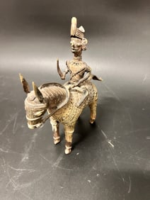 Vintage Dhorka Bastar Trial Horse Indian Brass Heavy