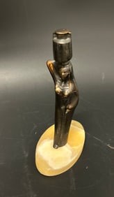 Greek Priestess Pythia Bronze Marble Base