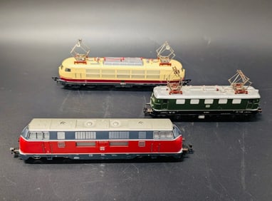 3 German Electric Toy Trains - 1 Fleischmann, 2 Marklin