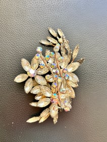 Vintage Large Grey Aurora Borealis R/S Brooch