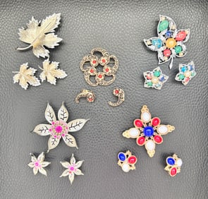 Vintage Sarah Coventry 5 sets (Brooch Earrings) Mixed R/S