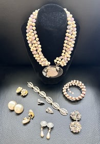 Stone Necklace, 1 set Bracelet/Earrings, 1 Bracelet, 5 prs. Earrings