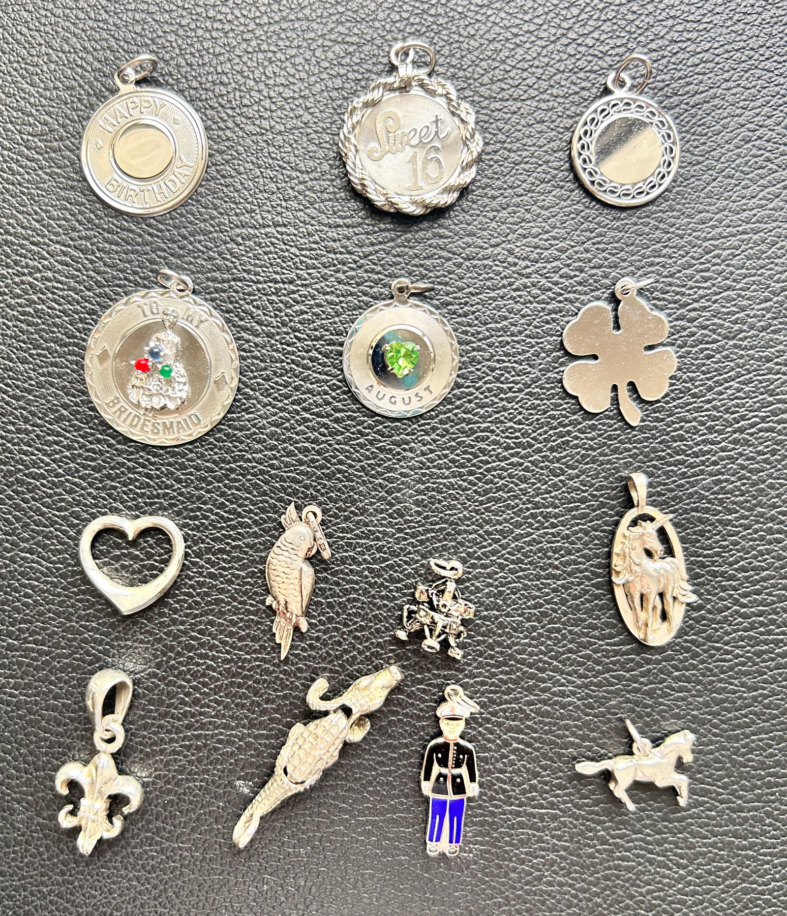 Vintage 925/Sterling 12 Charms 2 Pendants (1 of 3)