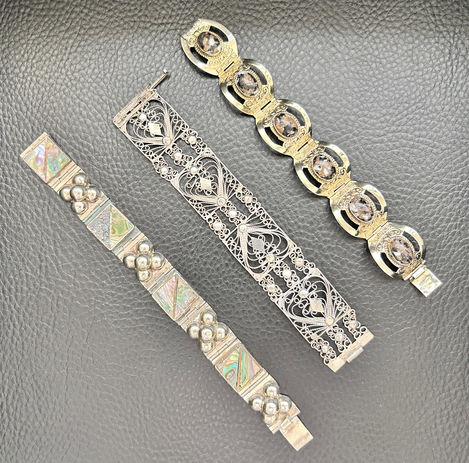 3 Vintage Sterling/925 Bracelets inc Mexican Silver (1 of 3)