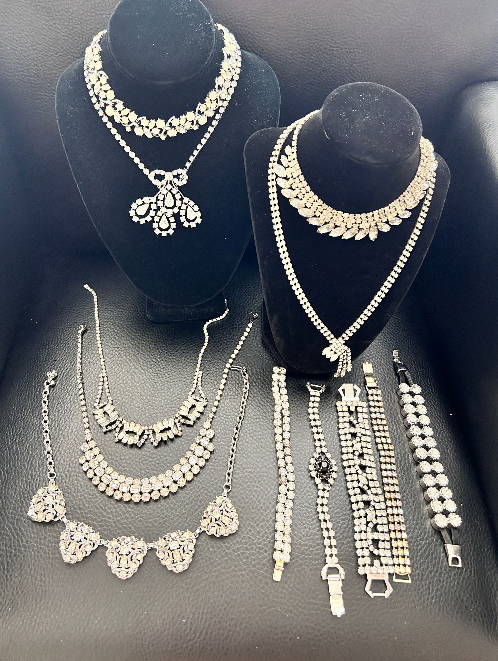 Clear Vintage R/S Jewelry; 4 Bracelets 7 Necklaces (1 of 2)