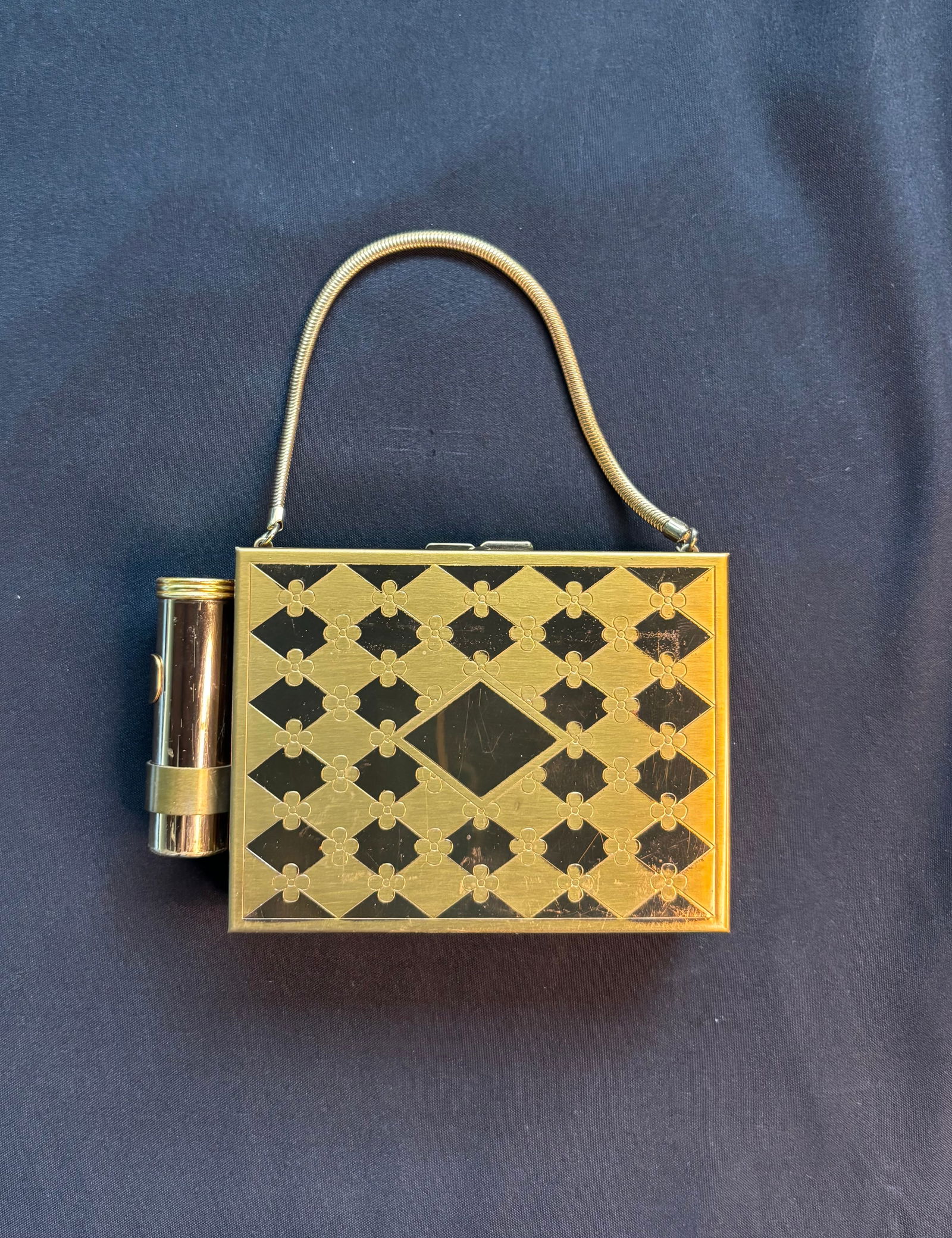 Vintage 1940s-50s Carryall Compact Dance Purse Chain Handle (1 of 7)