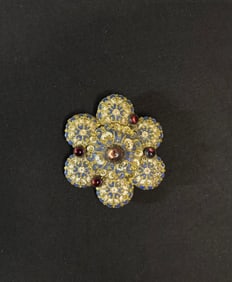 Antique champleve Enamel Belt Buckle