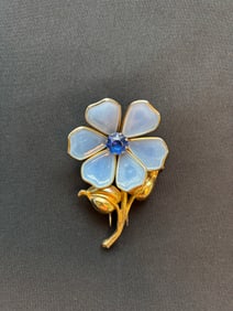 Vintage Art Deco Gripoix Style Flower Clip