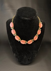 MCM Lisner Blush Thermoset/Lucite 3 Necklaces, 1 Brooch, 2 PR Earrings