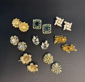 MCM CORO mixed metal A/B R/S 5 Bracelets, 8 PR Earrings, 1 Set Bracelet Earrings