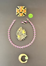 3 MCM Benedikt NY Brooches, inc. 1 Xmas, 1 Brooks NY Necklace & Earrings