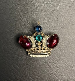 1940s A. Philippe Trifari Royal Crown Sterling Brooch