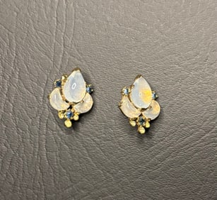 Vintage '49 Crown Trifari Claire De Lune Crescent Moonstone Ear