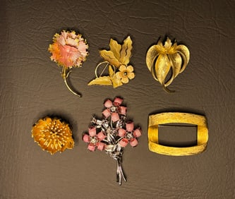 6 Designer Brooches, Capri, Cathe, Cerrito Cindy Adams
