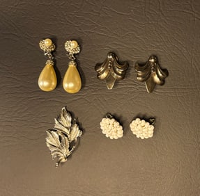 3 Vintage Pr Ear 1 Vintage Brooch Dag, Dalsheim, Dauplaise Dubarry