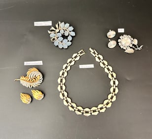 2 sets Jewelarama and JJ: Brooch and Earrings, Jaycraft Necklace, Jomaz Brooch