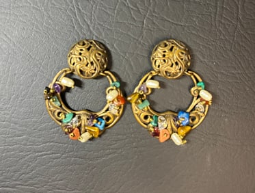 Vintage Marjorie Bauer Doorknocker Earrings