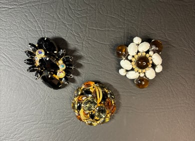 3 Vintage Shreiner Style Brooches