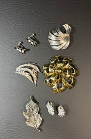 Vintage 'T' Designers Brooches and Earrings