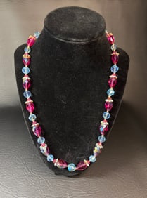 Vintage Vendome Necklace Raspberry + Blue R/S