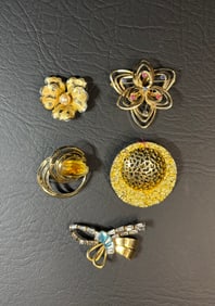 Vintage 'W' Designers Brooches and Earrings