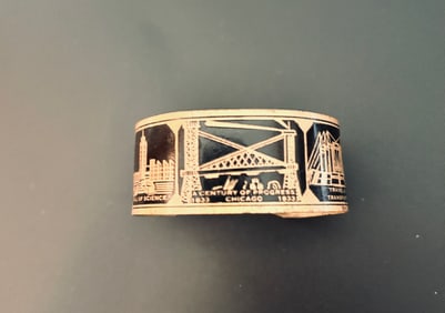 Vintage Chicago Worlds Fair Copper Bracelet 1933