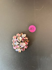 Juliana Style Brooch Shades of purple, cabochon & givre stones