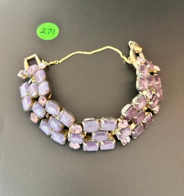 Juliana D & E Bracelet Pale Purple Cabochon and Pink R/S