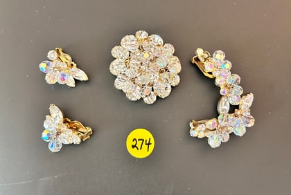Juliana D & E Brooch R/S A/B Dangle 2 Pairs Cha Cha Earrings