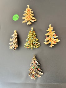 5 Arthur Pepper Christmas Tree Brooches