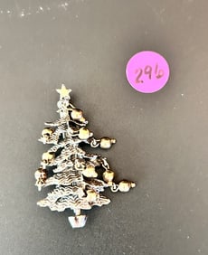Guglielmo Cini Sterling Christmas Tree Brooch - RARE