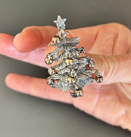 Guglielmo Cini Sterling Christmas Tree Brooch - RARE