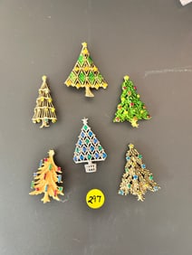 6 HEDY Christmas Tree Brooches