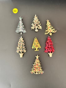 TANCER II 7 Christmas Tree Brooches