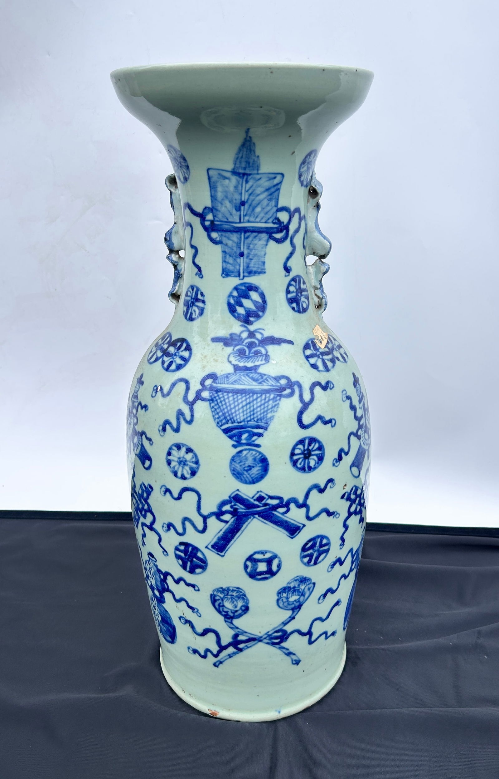 Antique Tall Chinese hand-painted Vase w/export seal (1 of 4)
