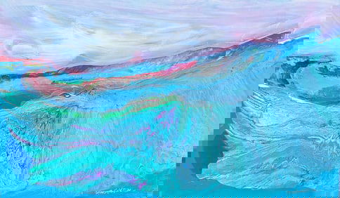 Large Abstract Original Painting on Canvas signed Masterfield