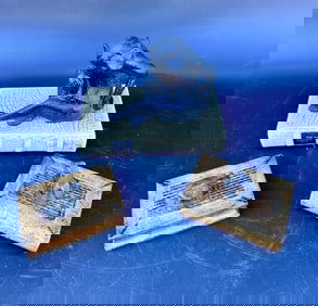 PR. Maitland Paperweights Frogs/Books & Blackmore Monkey on Book