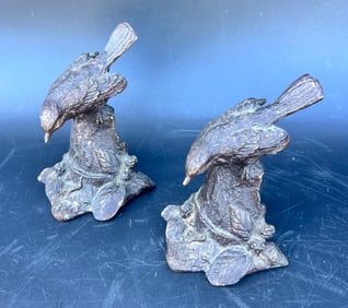 Pair Maitland Smith Bronze Birds