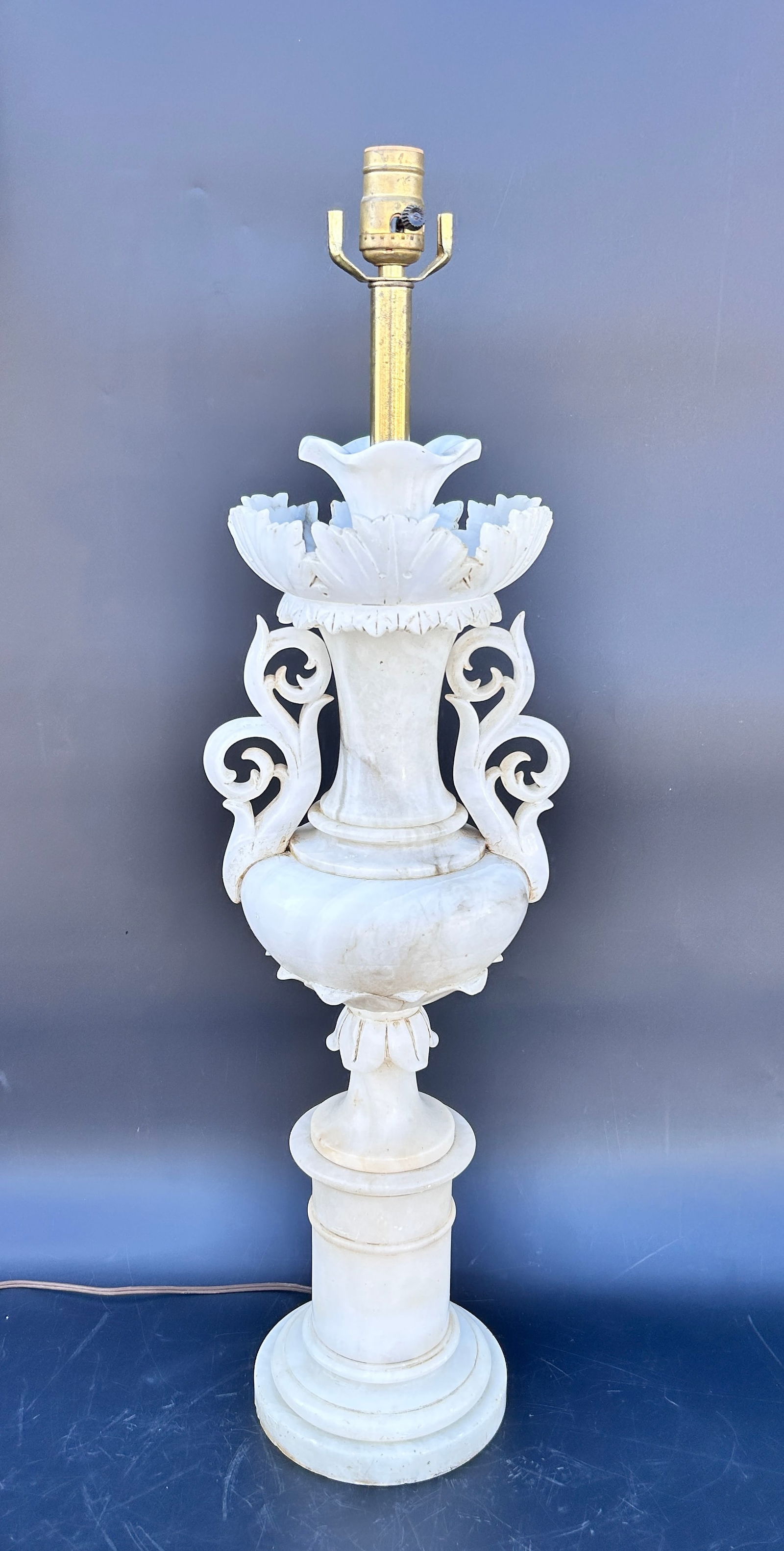 Impressive Alabaster Lamp Urn Shape (1 of 2)