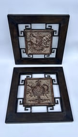 PAIR OF METAL RELIEFS: FRENCH FARMHOUSE STYLE